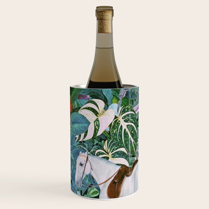 Botania I - Tropical Vintage Style Botanical Collage Wine Chiller Gallery Image 1
