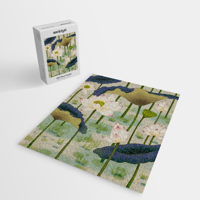 Lotus flowers B - Minhwa-Korean traditional/folk art Jigsaw Puzzle Gallery Image 2