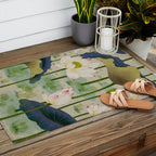 Lotus flowers B - Minhwa-Korean traditional/folk art Outdoor Rug Gallery Image 2