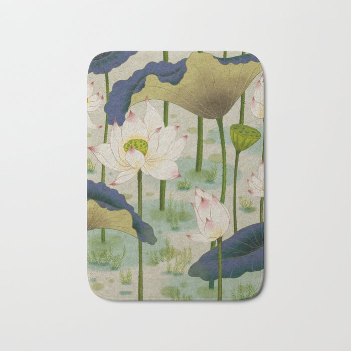 Lotus flowers B - Minhwa-Korean traditional/folk art Bath Mat Gallery Image 1