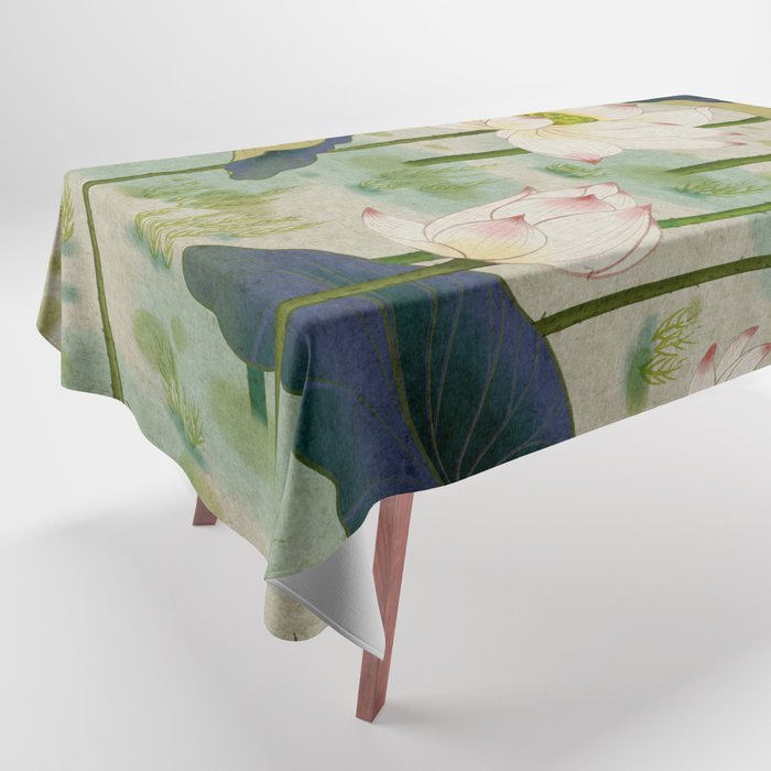 Lotus flowers B - Minhwa-Korean traditional/folk art Tablecloth Gallery Image 1