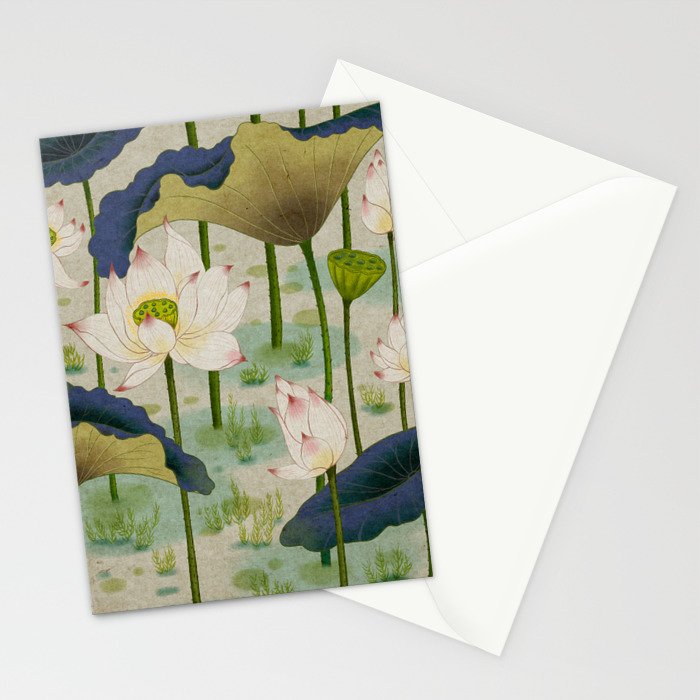 Lotus flowers B - Minhwa-Korean traditional/folk art Stationery Card Gallery Image 2