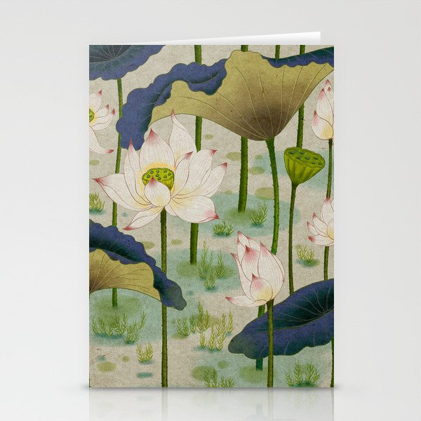 Lotus flowers B - Minhwa-Korean traditional/folk art Stationery Card Gallery Image 2