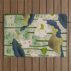 Lotus flowers B - Minhwa-Korean traditional/folk art Outdoor Rug Gallery Image 1