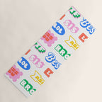 Retro funny sticker quote label pattern Yoga Mat Gallery Image 1