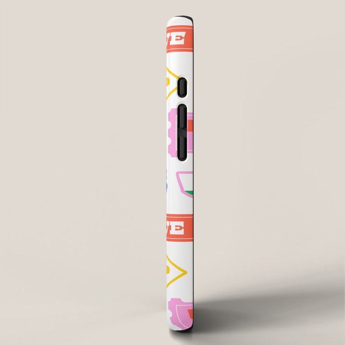 Retro funny sticker quote label pattern iPhone Case Gallery Image 2