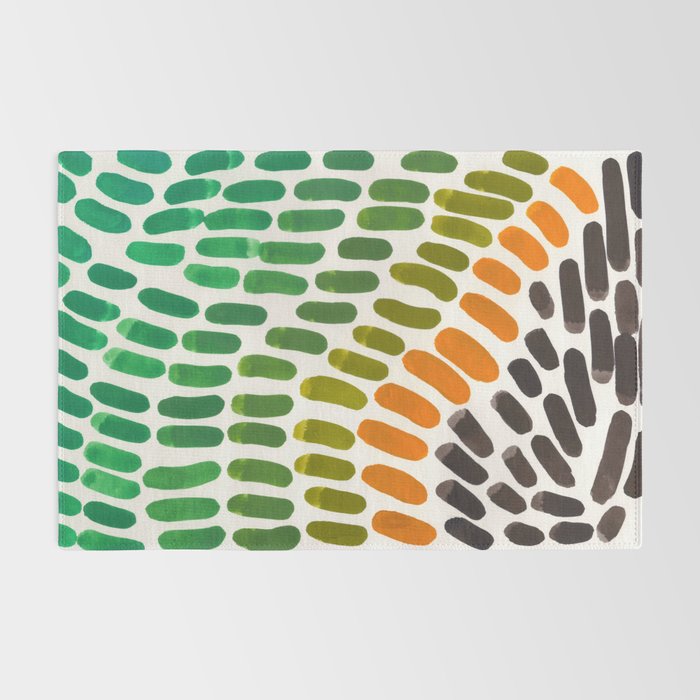 Yellow Teal Green Colorful Watercolor abstract Organic Pattern mid century Modern Minimalist Playful Rug Gallery Image 2
