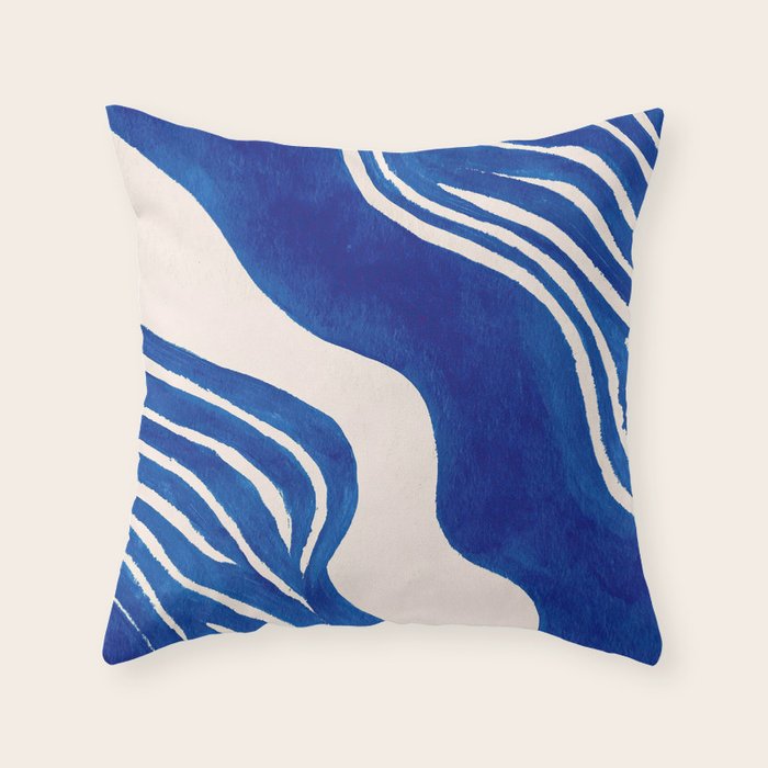 Indigo Flow Throw Pillow Gallery Image 6