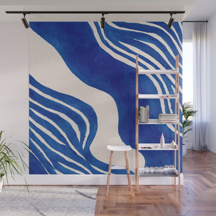Indigo Flow Wall Mural Gallery Image 1