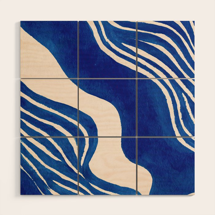 Indigo Flow Wood Wall Art Gallery Image 3