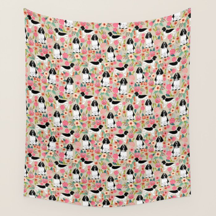 English Springer Spaniel dog breed florals dog gifts for dog lovers dog breeds Wall Tapestry Gallery Image 4