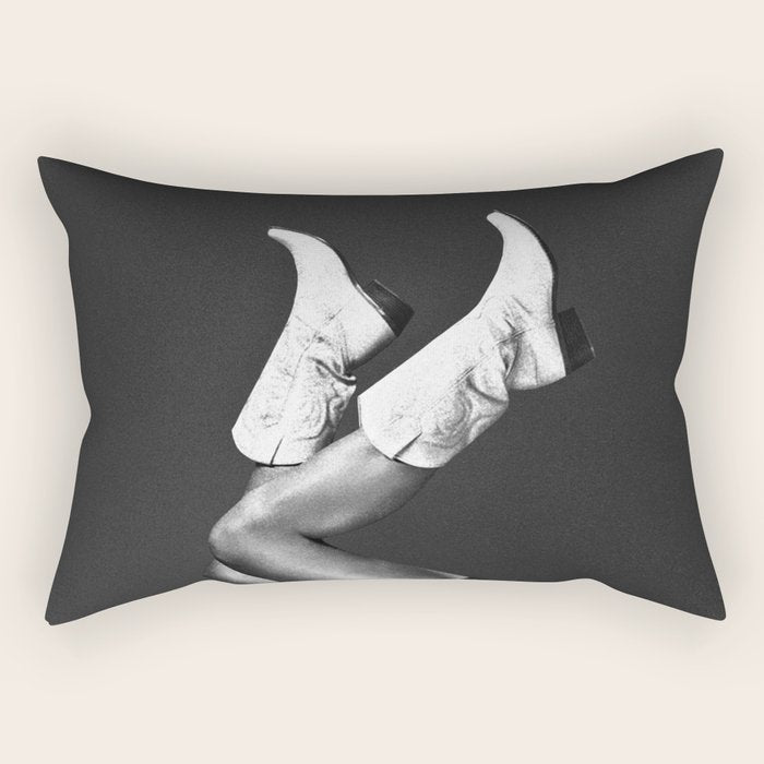 These Boots - Noir L / Black & White Rectangular Pillow Gallery Image 2