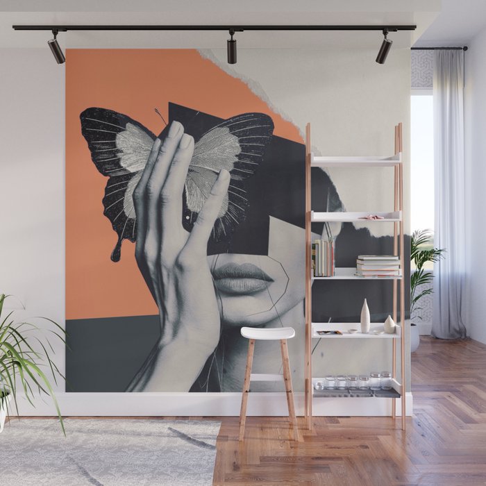 collage art / butterfly Wall Mural Gallery Image 1