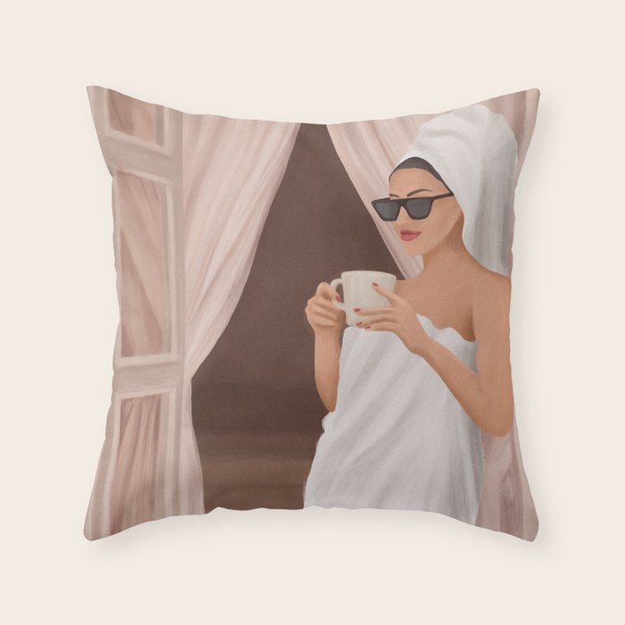 Morning Coffee III Throw Pillow Gallery Image 1
