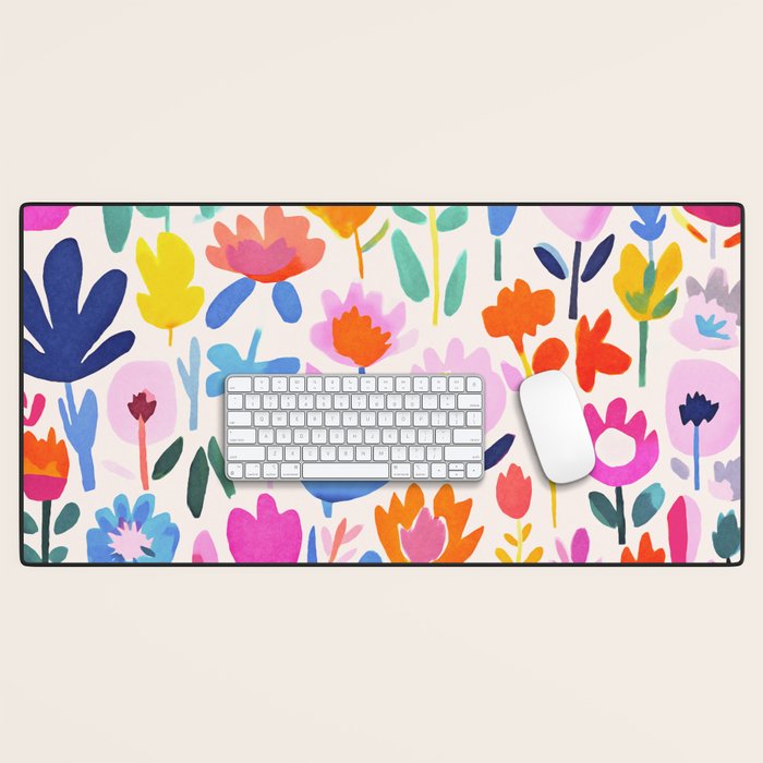 Multicolor Groovy Matisse Summer Flower Garden Desk Mat Gallery Image 1