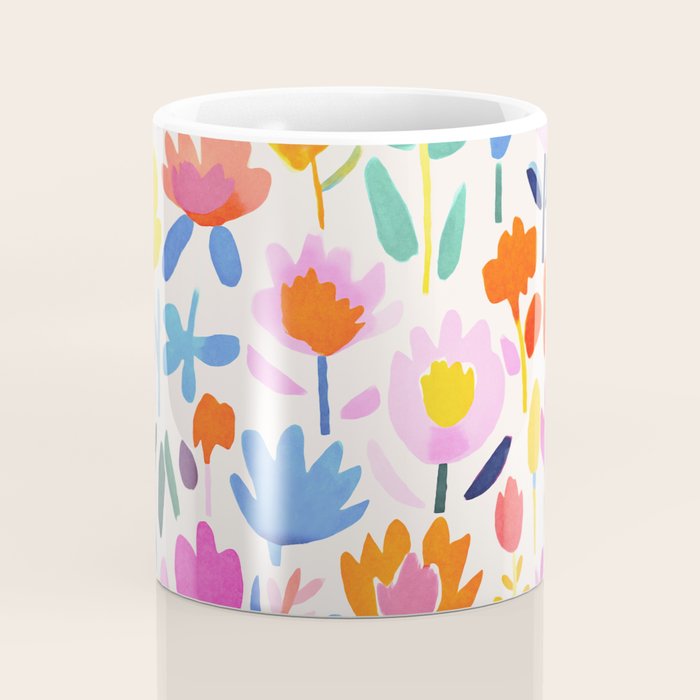 Multicolor Groovy Matisse Summer Flower Garden Coffee Mug Gallery Image 4