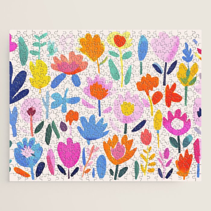 Multicolor Groovy Matisse Summer Flower Garden Jigsaw Puzzle Gallery Image 1