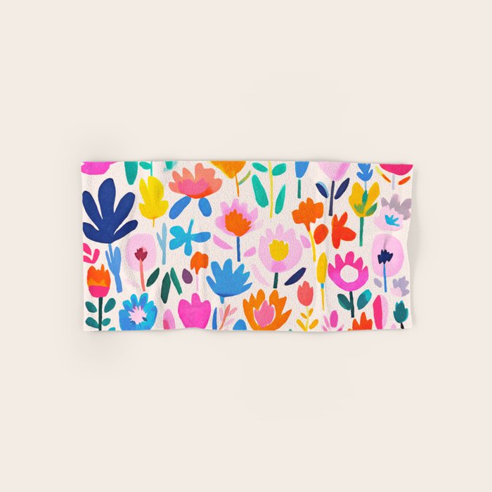 Multicolor Groovy Matisse Summer Flower Garden Bath Towel Gallery Image 1