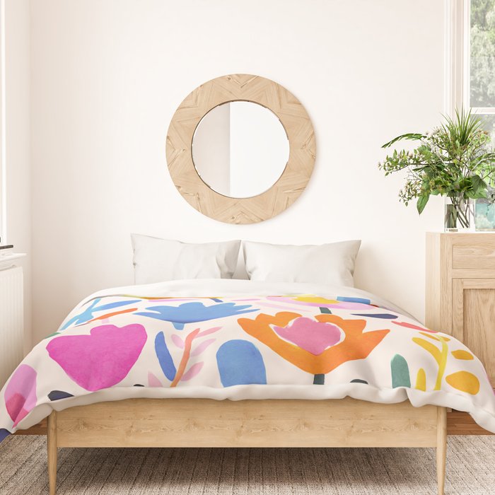 Multicolor Groovy Matisse Summer Flower Garden Duvet Cover Gallery Image 3