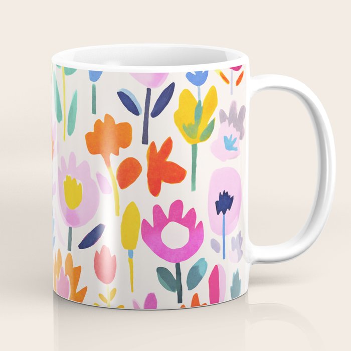 Multicolor Groovy Matisse Summer Flower Garden Coffee Mug Gallery Image 1