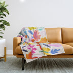 Multicolor Groovy Matisse Summer Flower Garden Throw Blanket Gallery Image 1