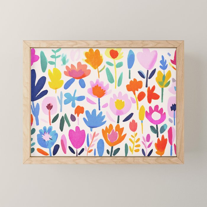 Multicolor Groovy Matisse Summer Flower Garden Mini Art Print Gallery Image 1