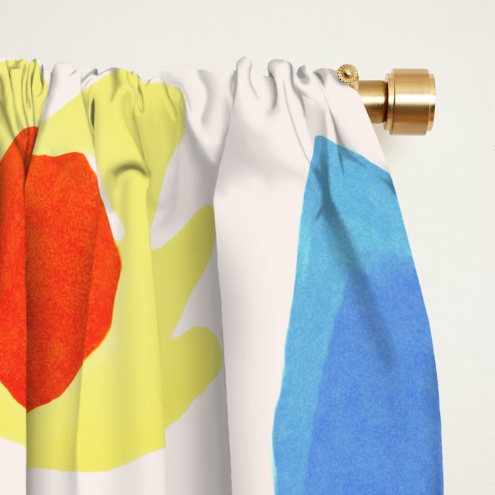 Multicolor Groovy Matisse Summer Flower Garden Window Curtain Gallery Image 2