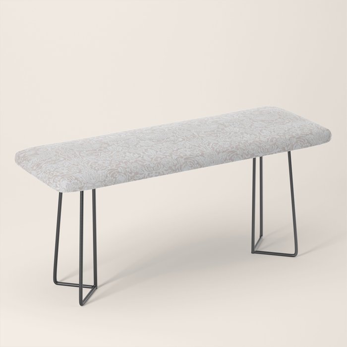 William Morris Pure Strawberry Thief Dove Cream Bench Gallery Image 1