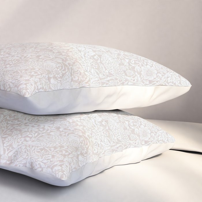William Morris Pure Strawberry Thief Dove Cream Pillow Sham Gallery Image 3