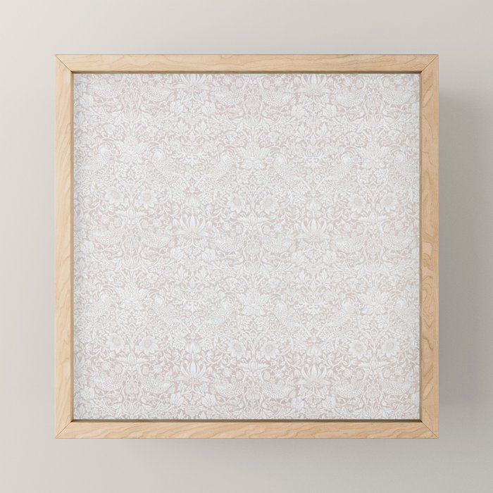 William Morris Pure Strawberry Thief Dove Cream Mini Art Print Gallery Image 1