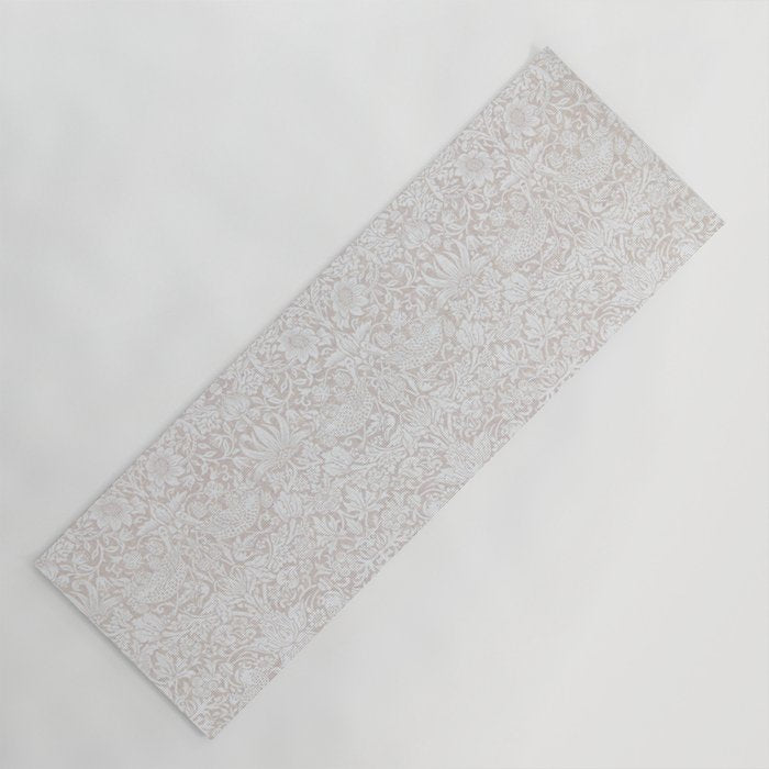 William Morris Pure Strawberry Thief Dove Cream Yoga Mat Gallery Image 1