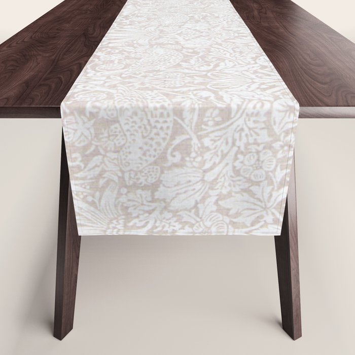 William Morris Pure Strawberry Thief Dove Cream Table Runner Gallery Image 1