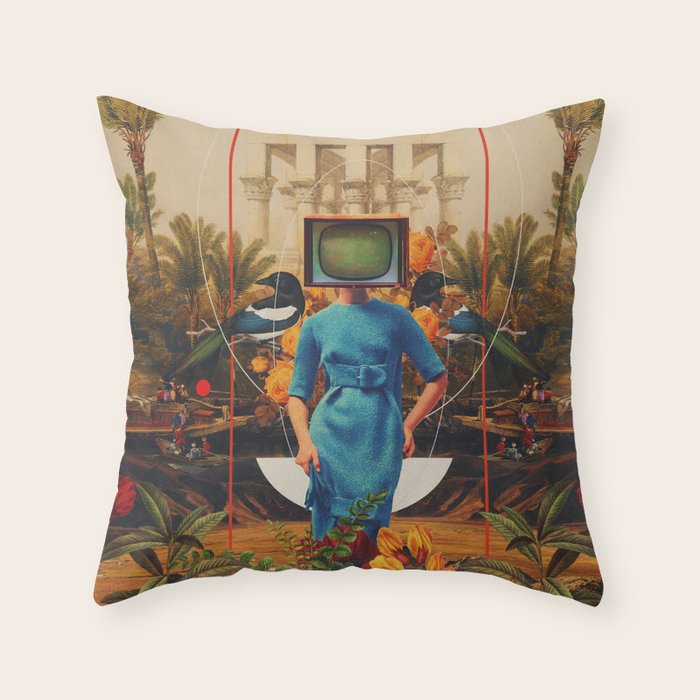 Her Asymmetries Throw Pillow Gallery Image 1
