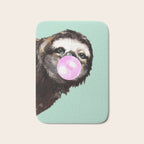 Bubble Gum Sneaky Sloth in Green Bath Mat Gallery Image 1