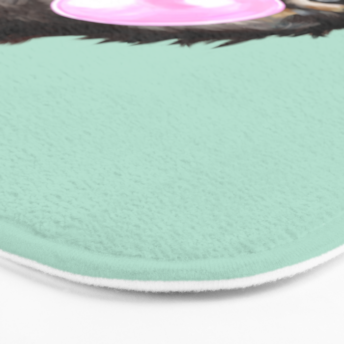 Bubble Gum Sneaky Sloth in Green Bath Mat Gallery Image 3