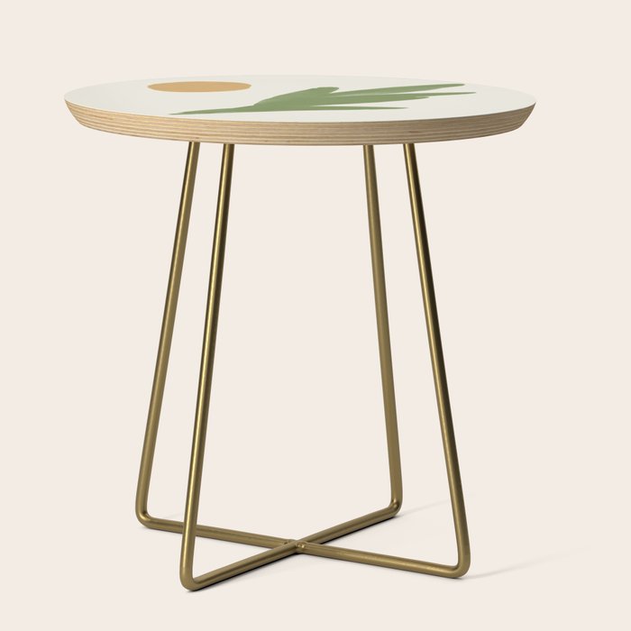 Abstract Painting Botanic 1 - Gold Green Side Table Gallery Image 1