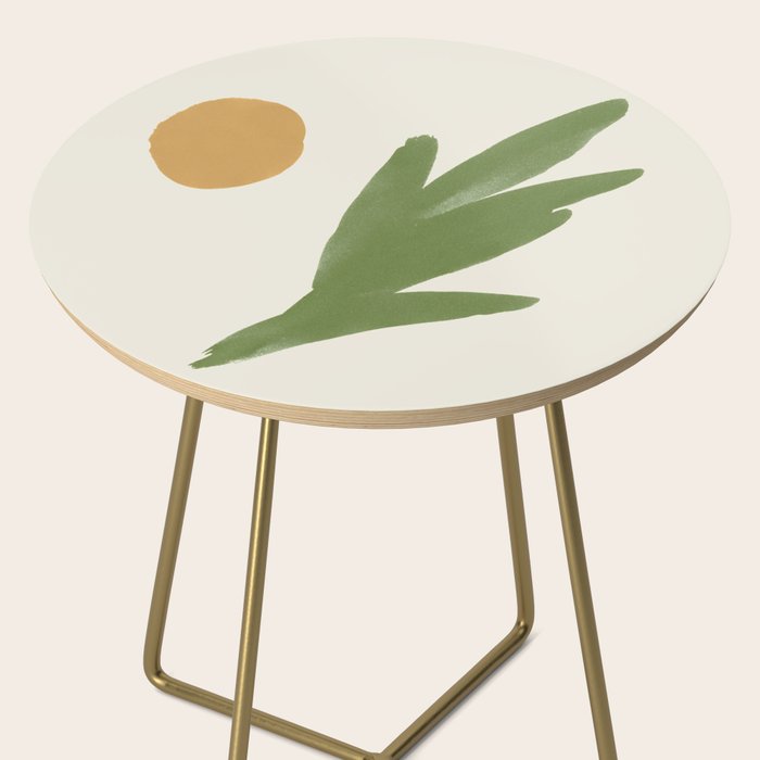 Abstract Painting Botanic 1 - Gold Green Side Table Gallery Image 2