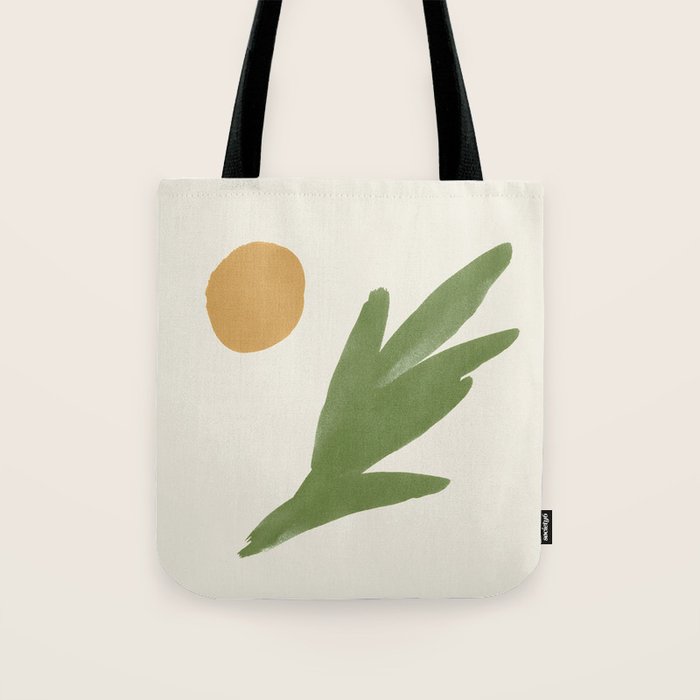 Abstract Painting Botanic 1 - Gold Green Tote Bag Gallery Image 1