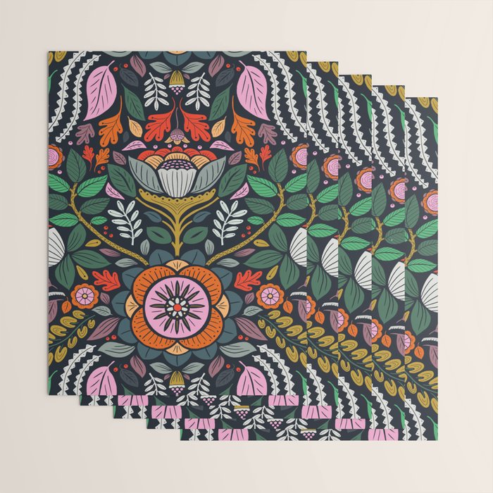 In Bloom | Navy Wrapping Paper Gallery Image 3