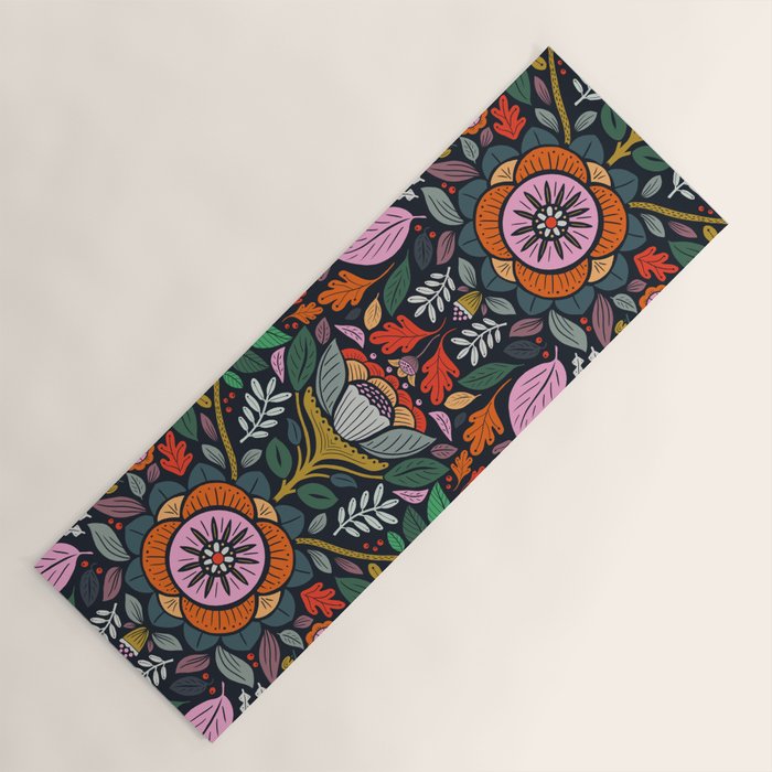 In Bloom | Navy Yoga Mat Gallery Image 1