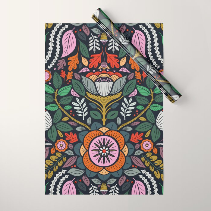 In Bloom | Navy Wrapping Paper Gallery Image 1