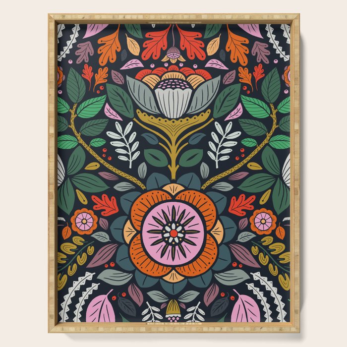In Bloom | Navy Serving Tray Gallery Image 1