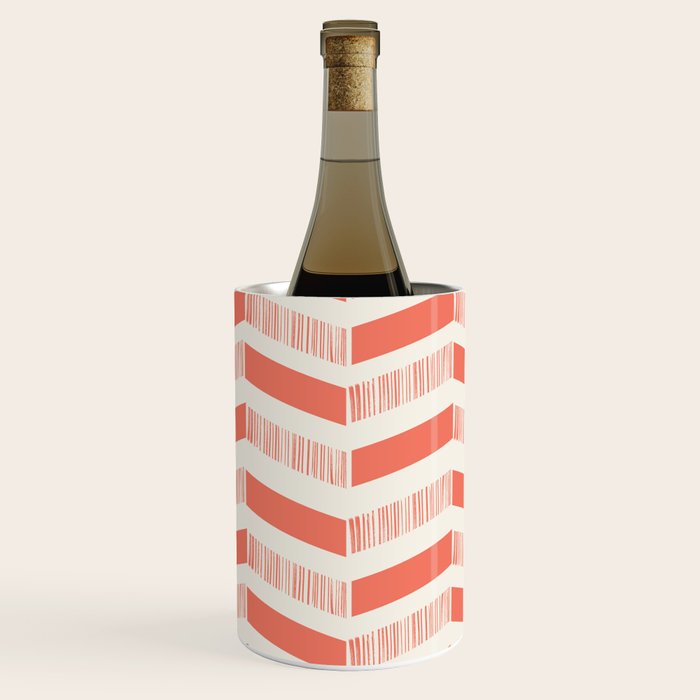 Coral Block And Lines Pattern Wine Chiller Gallery Image 1