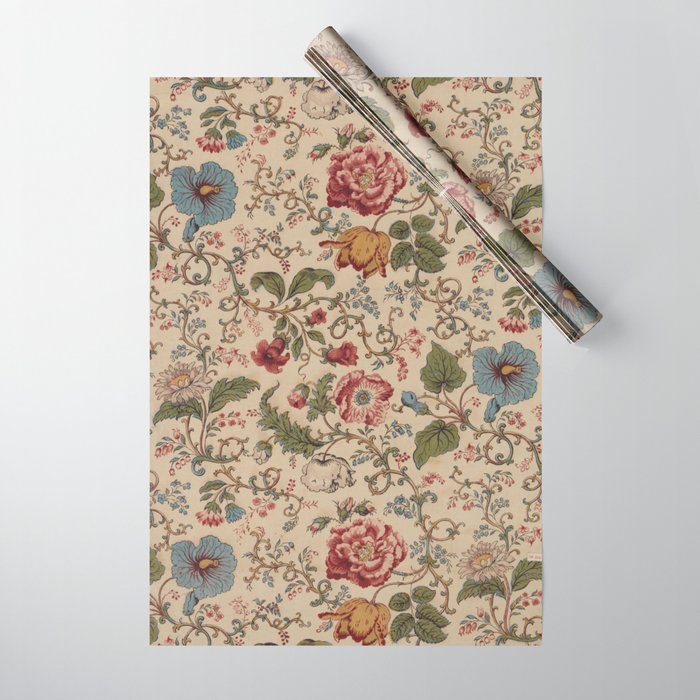 Antique Swirling Floral Chintz  Wrapping Paper Gallery Image 1