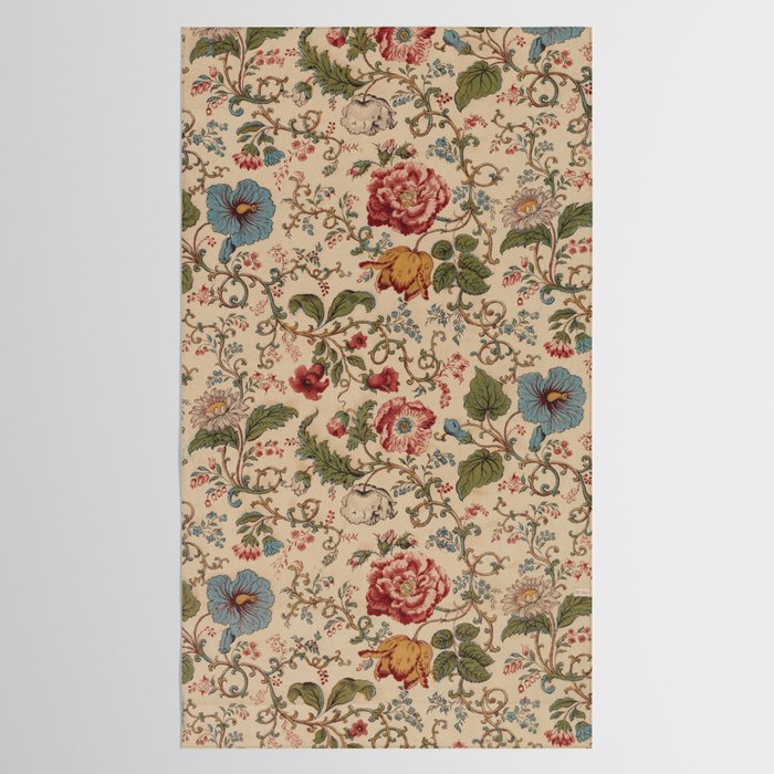 Antique Swirling Floral Chintz  Tablecloth Gallery Image 2