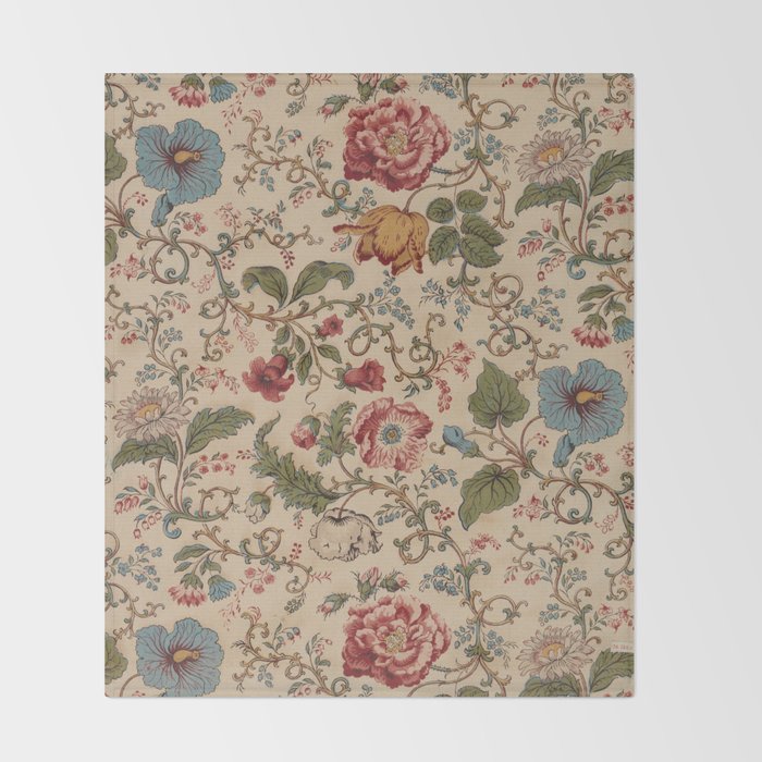 Antique Swirling Floral Chintz  Throw Blanket Gallery Image 2