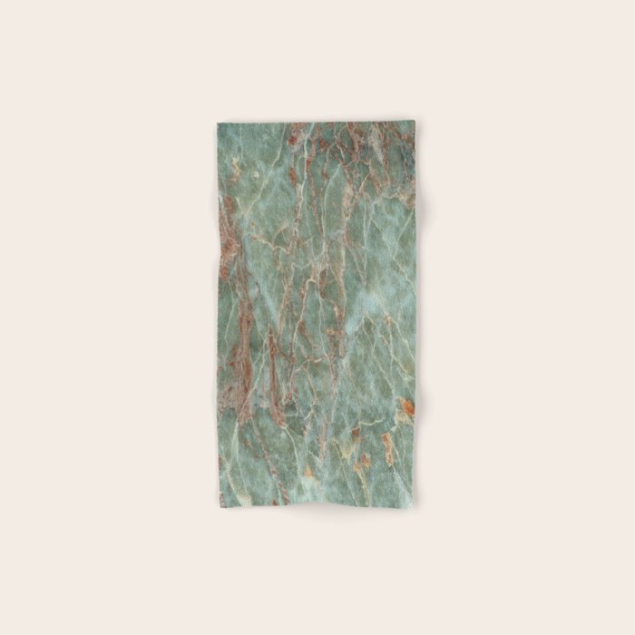 Sage and Rust Marble Bath Towel Gallery Image 1