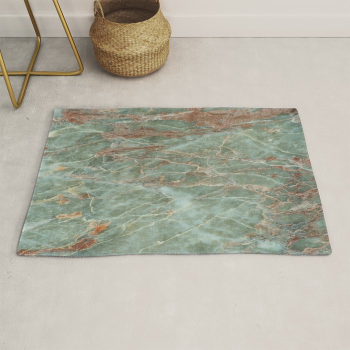 Sage and Rust Marble Rug Gallery Image 1