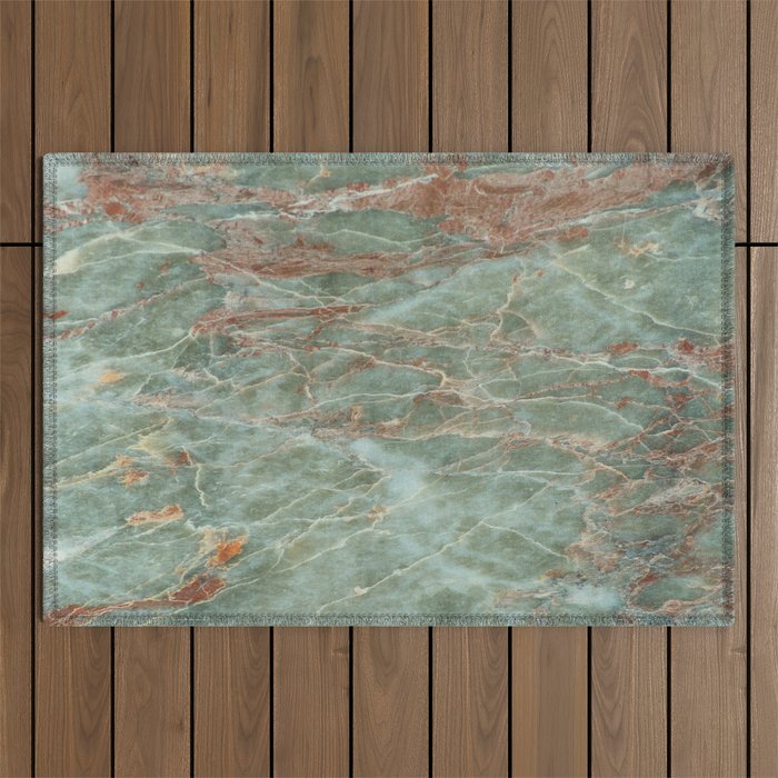 Sage and Rust Marble Outdoor Rug Gallery Image 1