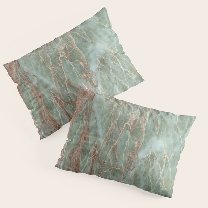 Sage and Rust Marble Pillow Sham Gallery Image 3